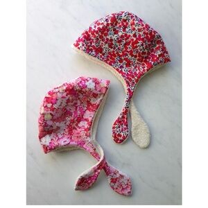 Purl Soho- Liberty prints Girls Pink Floral Sherpa Lined Earflap Hat kits